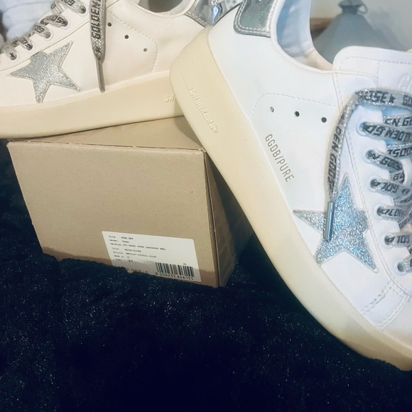 Golden Goose CUSTOMIZED White and Silver Sneakers - Picture 1 of 11
